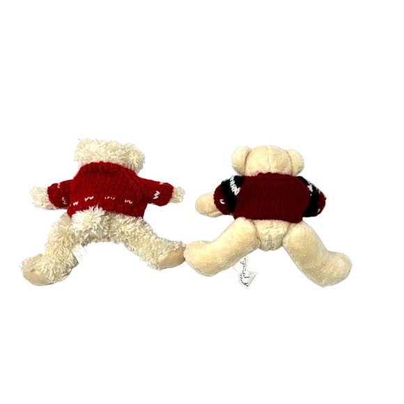 Playful Plush Cream Colored Teddy Bears with Knit Sweaters - Picture 6 of 7